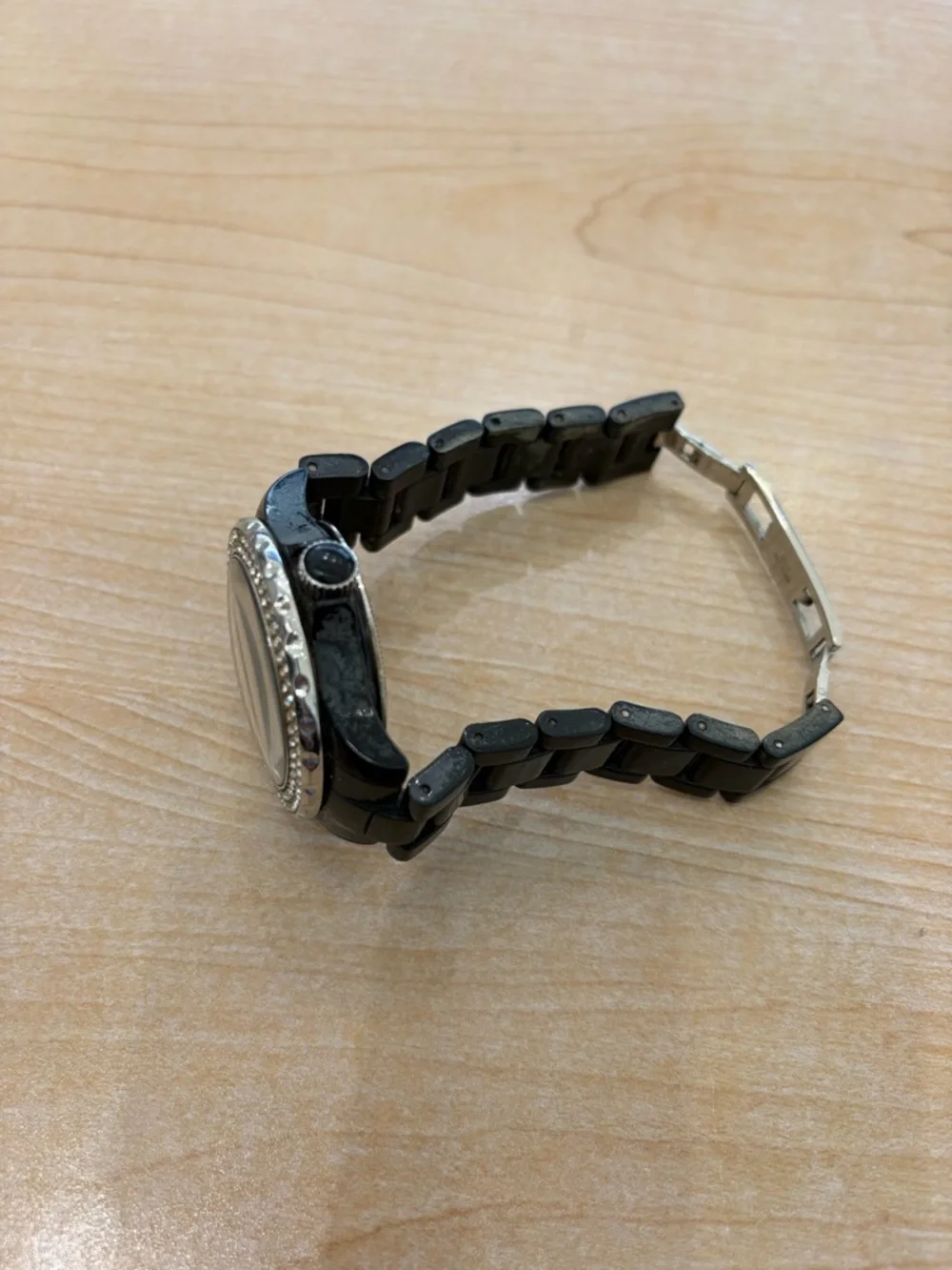 ToyWatch Black Plasteramic Bracelet Watch with Crystal Bezel